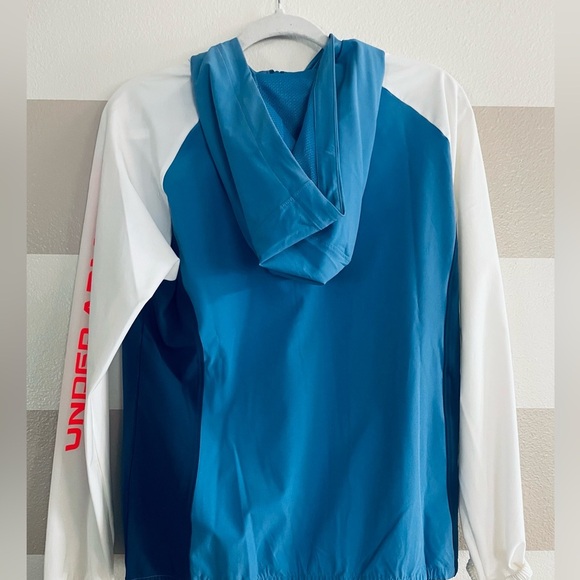Under Armour Blue and White Windbreaker Jacket - Picture 8 of 10